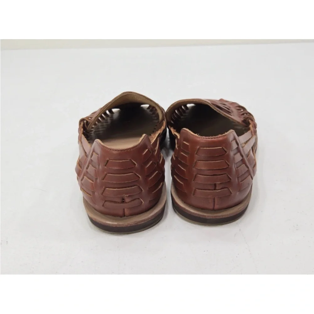 Nisolo Brown Woven Leather Huarache Sandals